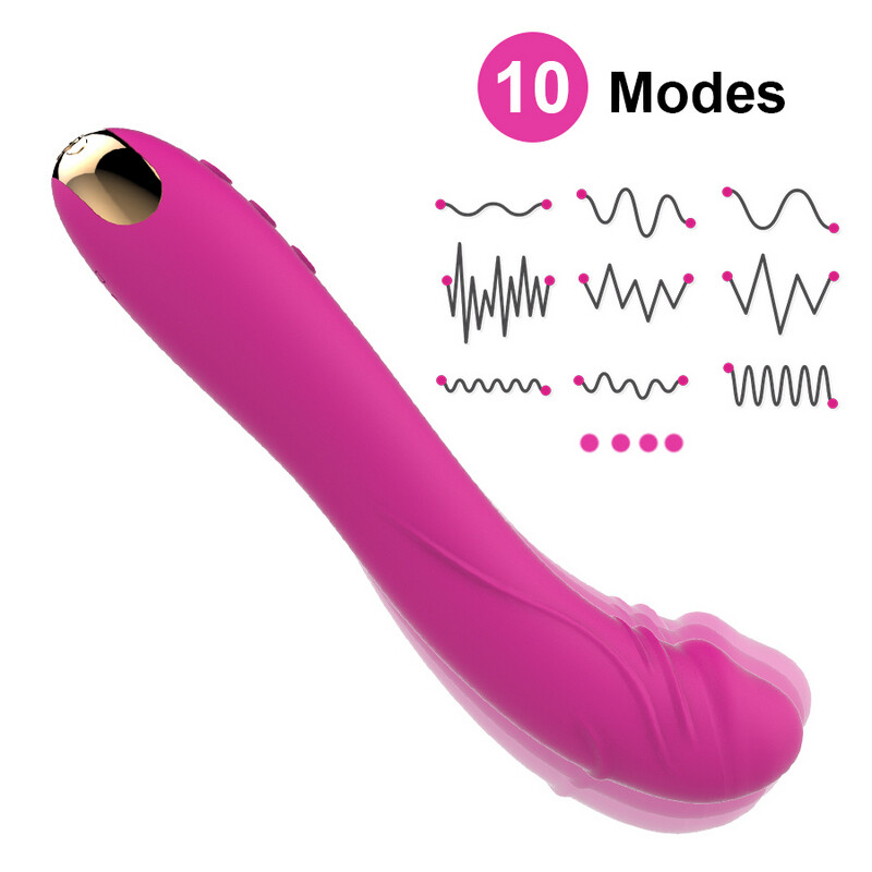 10 Modos De Vibrador De Dildo Real Para Mujeres. Estimulador Suave De Vagina Y Clítoris. Masajeador Masturbador. Juguete Sexual Para Adultos