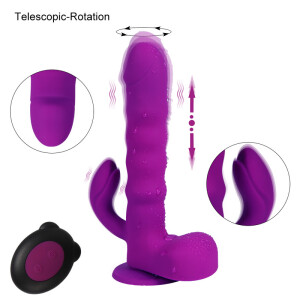 TelescÓpica Empuje RotaciÓn Consolador De Pene Automático Máquina De Sexo Vibrador Juguetes Para Adultos